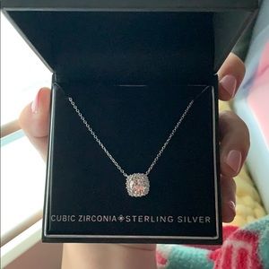 Cubic zirconium sterling silver necklace